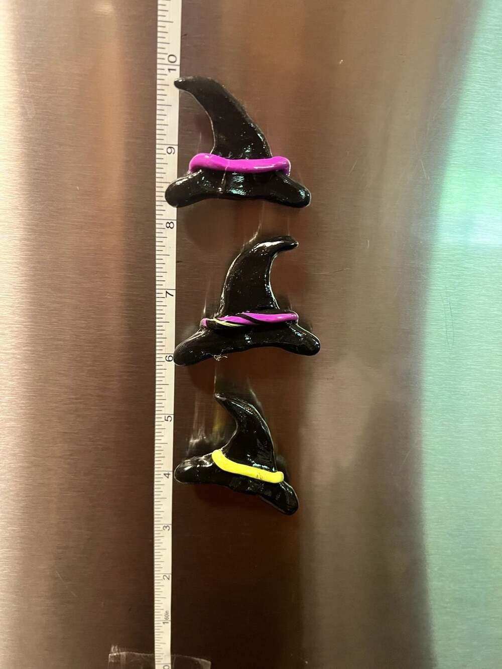 Handmade Witch Hat Magnets Set of 3 Halloween Decor